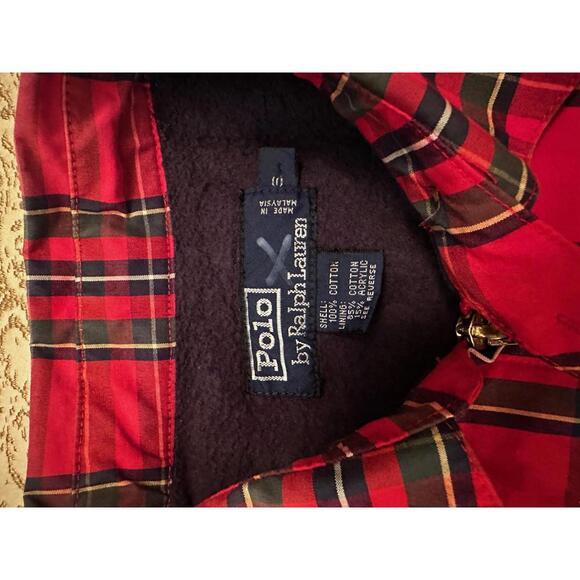 Polo Ralph Lauren red tartan fleece-lined jacket L - Picture 2 of 7
